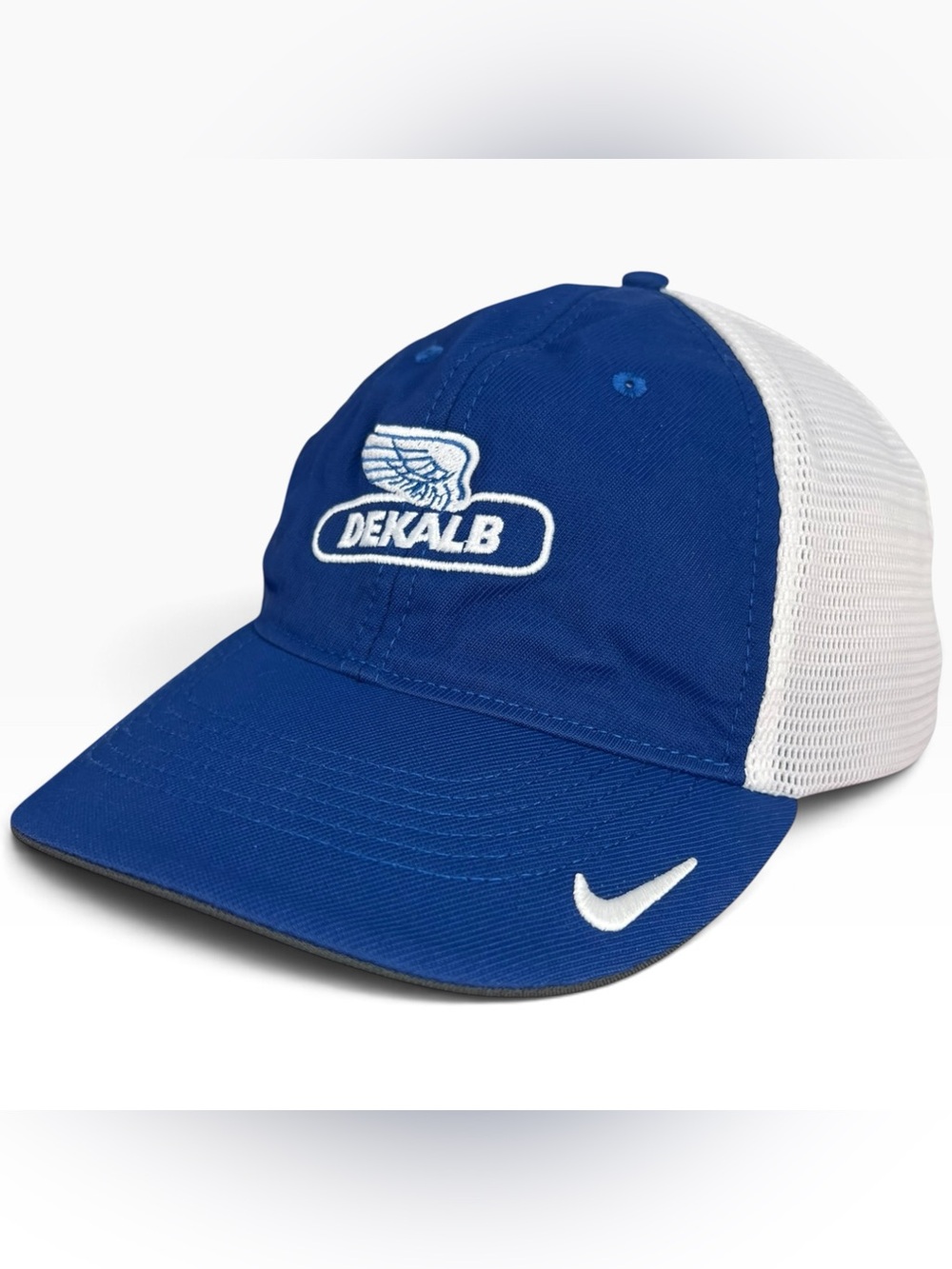 Nike Dekalb Golf Baseball Hat Adult Fitted Size L/XL Mesh Back Logo Blue Men’s
